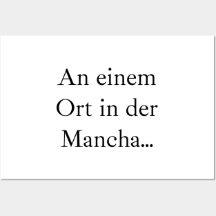 An einem Ort in der Mancha (schwarz), Ibarra Real Schriftart Posters and Art